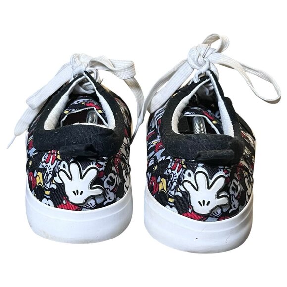 Disney Mickey Mouse tennis shoes black canvas lace up Ground up Size M 10.5 L 12 - Picture 5 of 13